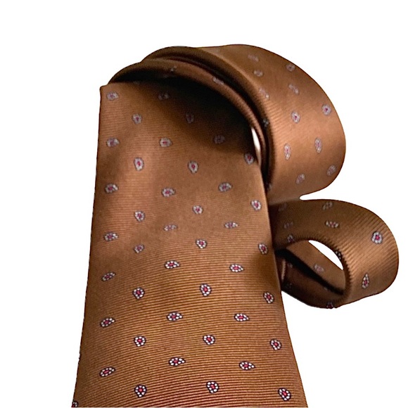 POLO RALPH LAUREN MEN’S VINTAGE BROWN SILK TIE, MADE IN ENGLAND - Picture 9 of 11